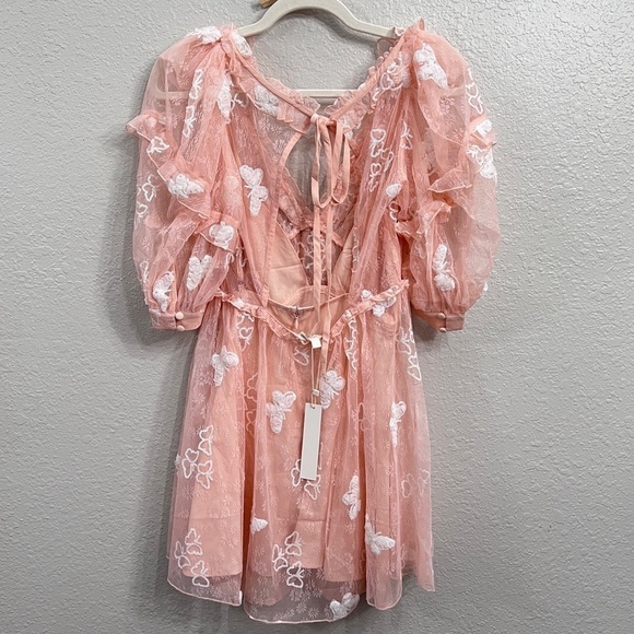 For love and lemons light peach lace mini dress in size small - Picture 7 of 16